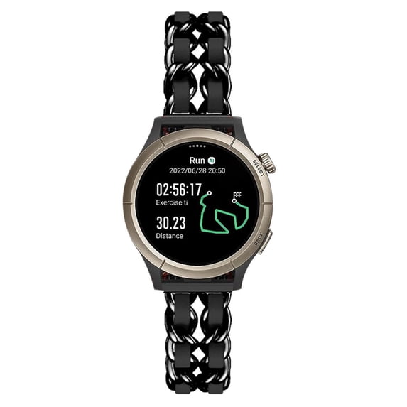 Leather Metal Band Compatible With Amazfit Cheetah Round/Cheetah Pro Band, Stainless Steel Metal Cowboy Chain Style Replacement for Band Amazfit Cheetah Round/Cheetah Pro
