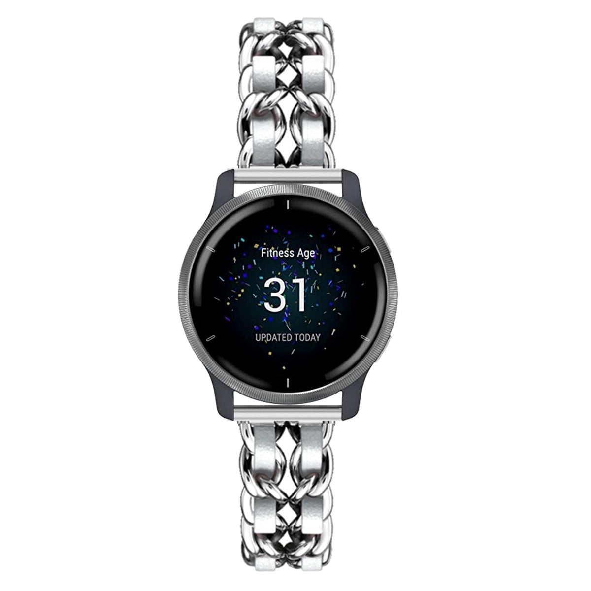 Leather Metal Band Compatible With Garmin Venu 2 Vivoactive 4 Band Stainless Steel Metal Cowboy Chain Style Replacement for Band Garmin Venu 2 Vivoactive 4 Walmart