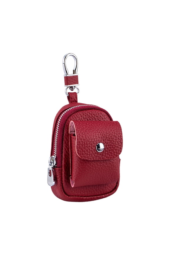 Leather Mini Backpack Keychain With Zipper And Clasp Cute Purse Charm For Keys Cards Or Small Items Portable Organizer