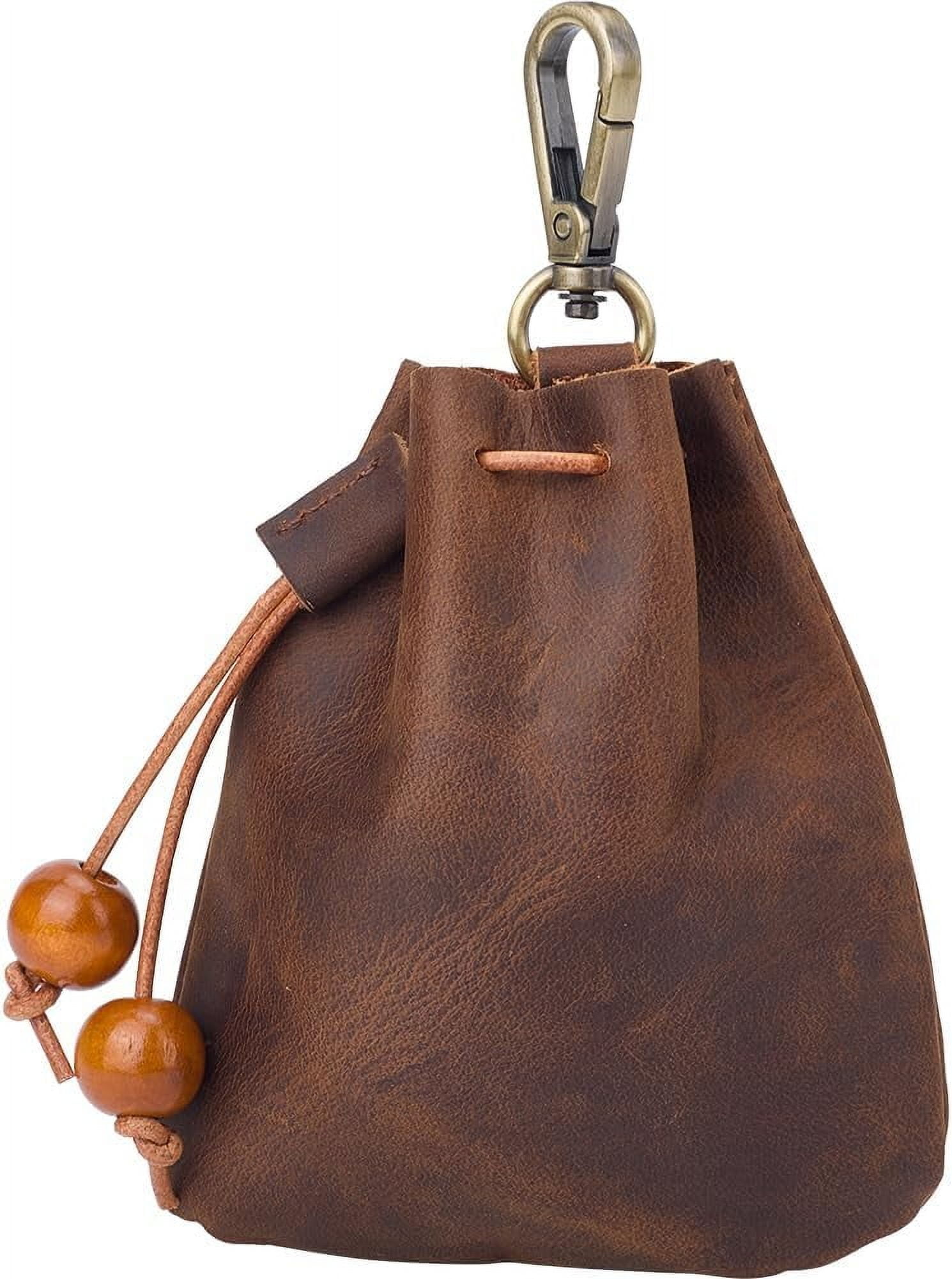 Drawstring Pouch Leather