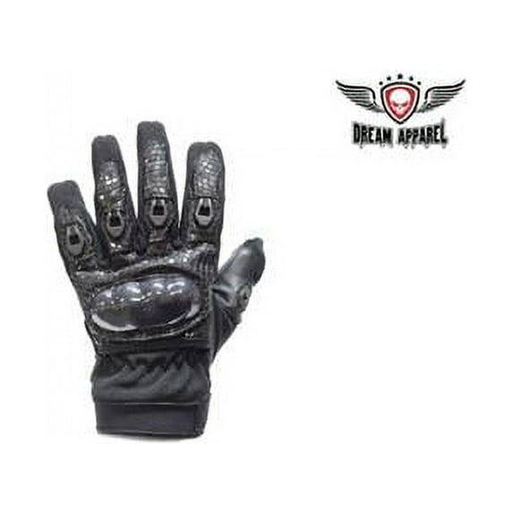 Leather Motorcycle Gloves with Mesh - Extra Large