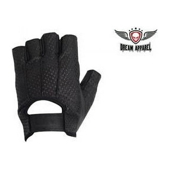 Leather Motorcycle Riding Gloves with Cloth Hook & Eye - Extra Large