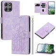 thumbnail image 1 of Leather For Motorola Moto G 5G 2025 Case Tulip Embossed 5-card  Flip Wallet Leather Case with Card Holder Magnetic Closure ,Detachable Wrist Strap,Shockproof Phone Cases Cover,Purple, 1 of 9
