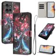 thumbnail image 1 of Leather For Motorola Moto G Power 2025 / Moto G Power 2026 6.8-inch Wallet Case Embossed Painted Butterflys&Flowers Pattern, With Card Holder,Wristband,Magnetic Clasp Kickstand Folio Cover,Color-7, 1 of 6