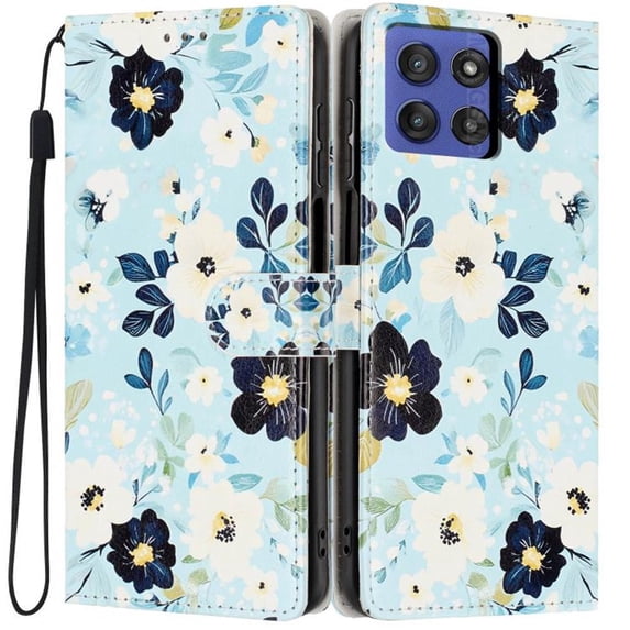 Leather For Motorola Moto G Stylus 5G(2025) 6.7-inch Wallet Case Crystal Material Owl&Butterflys&Flowers, With Card Holder,Wristband,Magnetic Clasp Kickstand Folio Cover,Color-9