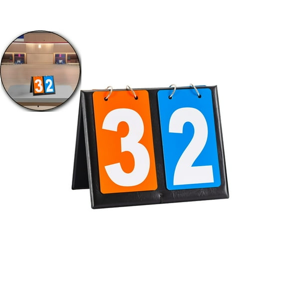 Leather Mounted Flip Scoreboard, Waterproof Sports Tally Board, Portable Competition Scoring Display for Outdoor Games Use