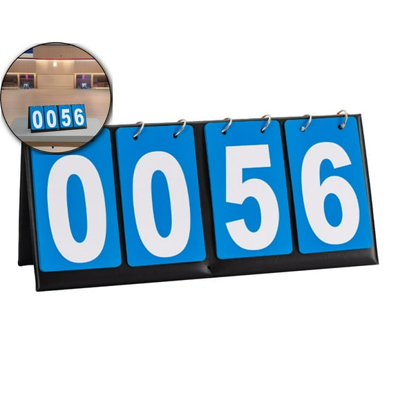 Leather Mounted Flip Scoreboard, Waterproof Sports Tally Board, Portable Competition Scoring Display for Outdoor Games Use