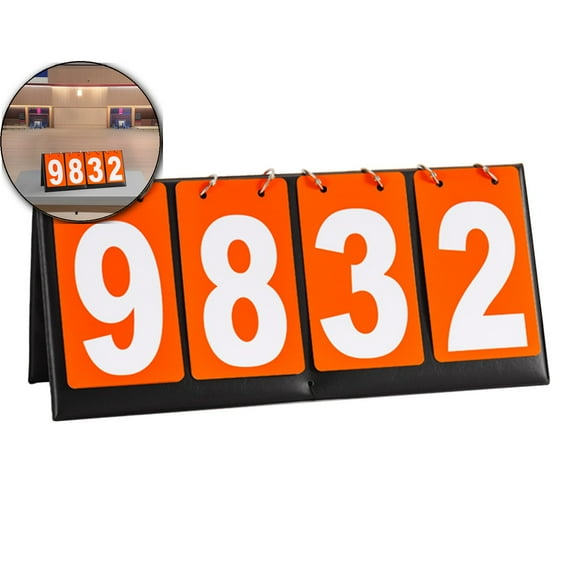 Leather Mounted Flip Scoreboard, Waterproof Sports Tally Board, Portable Competition Scoring Display for Outdoor Games Use