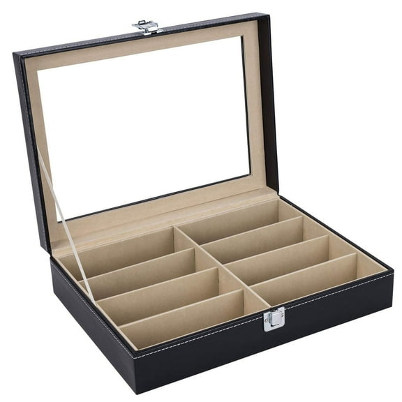 Leather Multi Sunglasses Organizer Eyeglasses Eyewear Display Case Glasses Storage Holder Box Sunglasses Collection Case