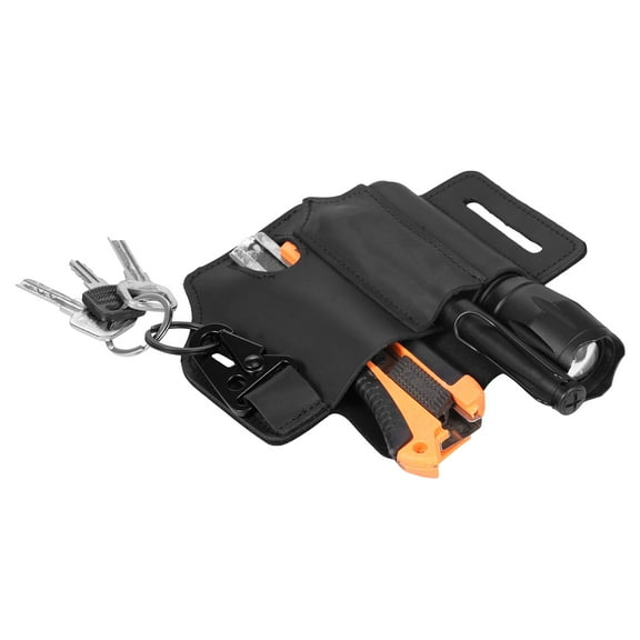 Leather Multitool Sheath Categorized Storage EDC Pocket Organizer Stable Wearing Multi Tool Holster Easy to Access for Hiking