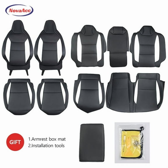 Leather Nappa Car Seat Covers for Tesla Cybertruck Customized Car Seat Cover White Black Breathable and Waterproof Car Interior