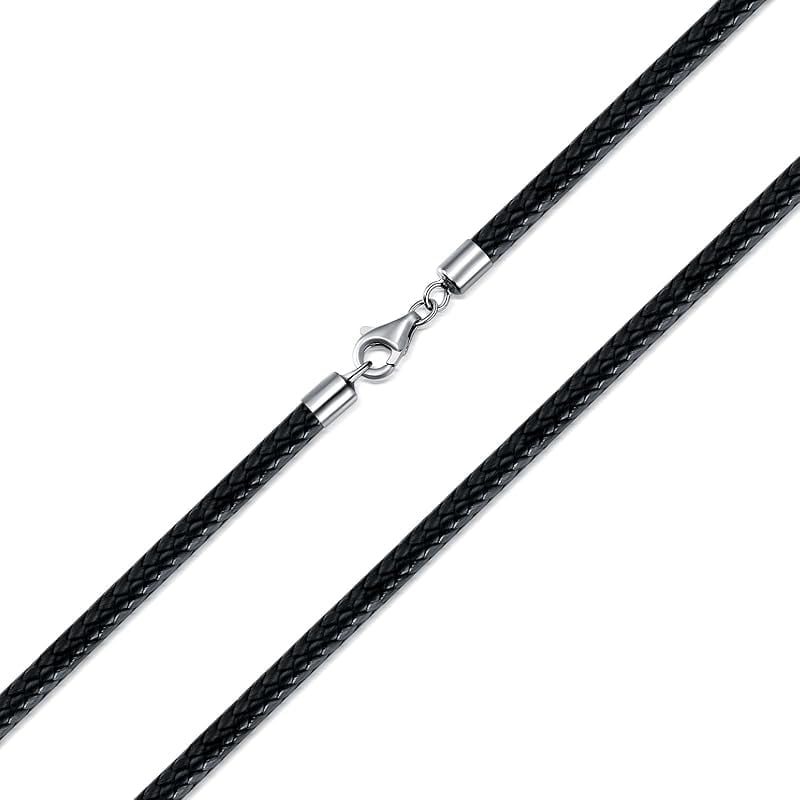 Leather Necklace Cord 2MM 3MM Leather Necklace for Men Women Leather Chain with Sterling Silver Clasp 18, 20, 22, 24, 26 Inches