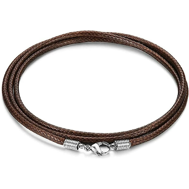 Dark Brown Leather 2mm Necklace Sterling Silver Clasp Dark Brown Leather 2mm Necklace Sterling Silver Clasp
