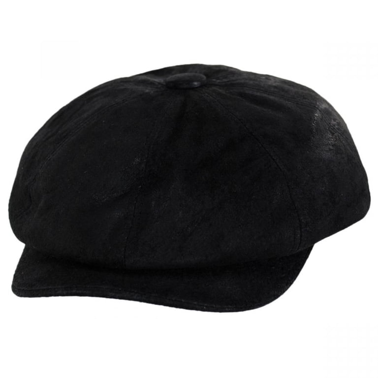 帽子 SD Leather News Boy Cap - Official Store Leather Newsboy Cap - Black - S - Black - Walmart.com