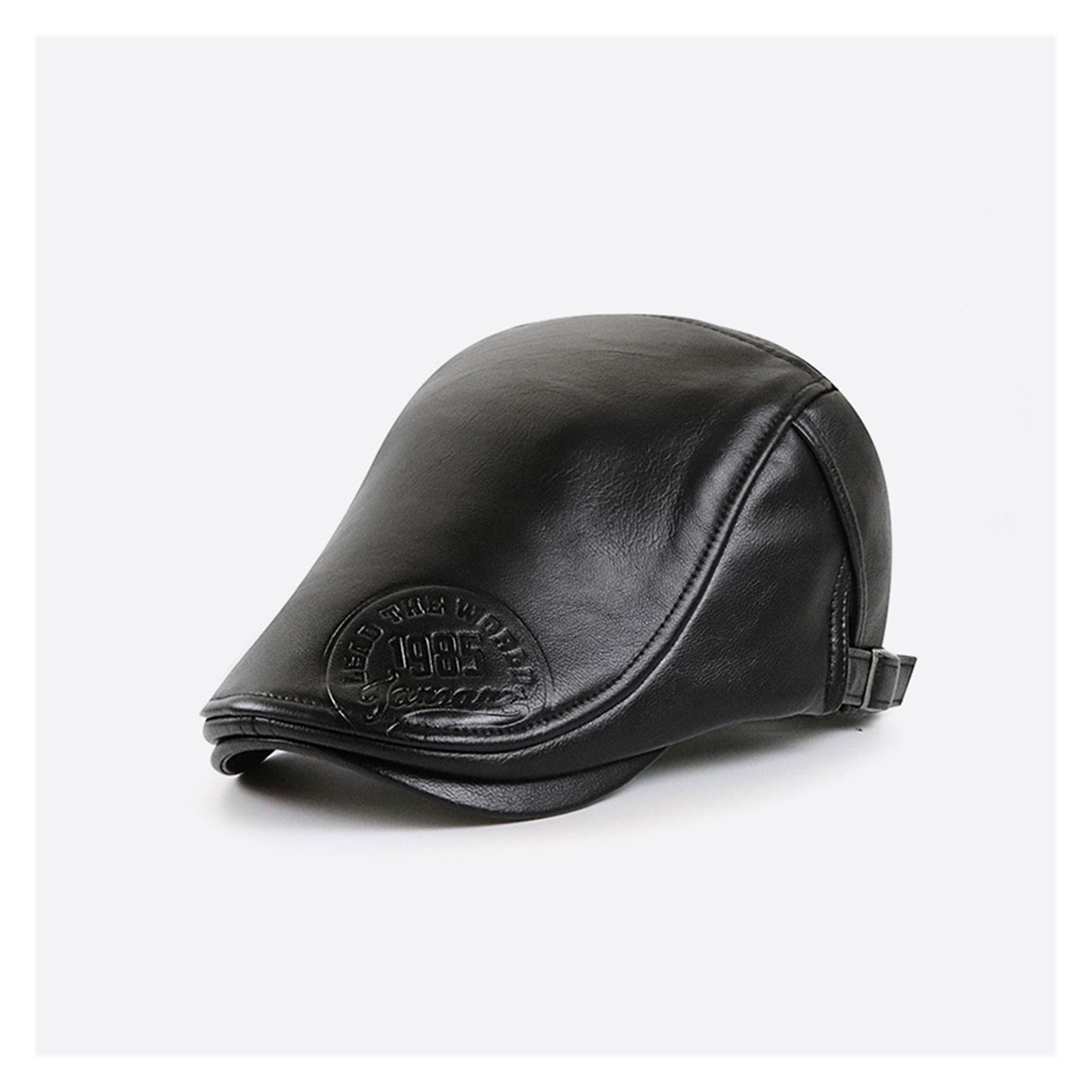 Leather Newsboy Cap Winter Berets Male Warm Visors Cap Fashion Letter ...