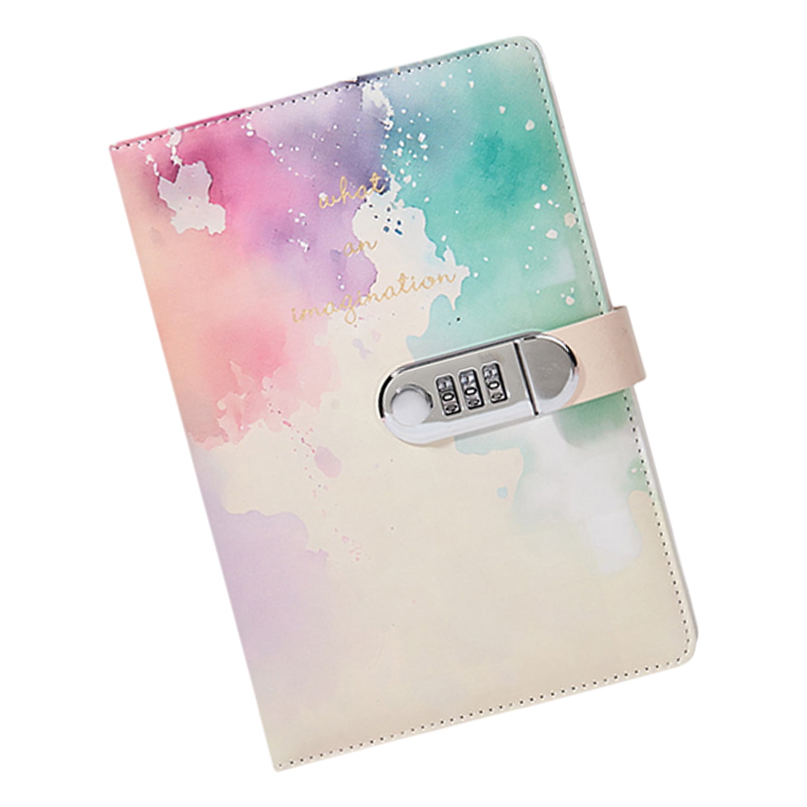 Leather Notebook Travel Journal with Combination Lock for Journaling 145x215mm Password Lined Diary with Pen Holder