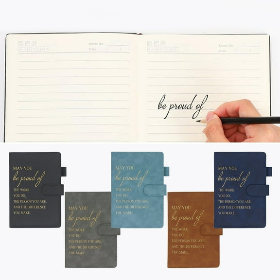 Leather Notebook with Magnetic Closure for Professional Business Meetings and Office Work Conferences Notepad Journal Topliu