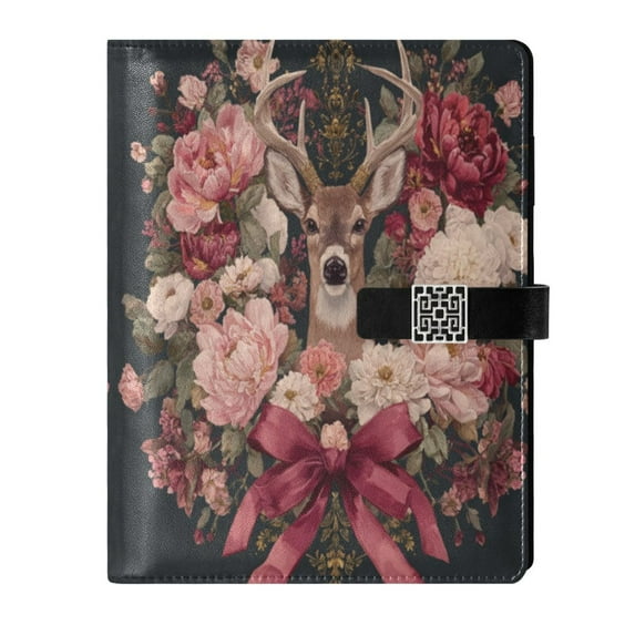 Leather Notebook with Pen Holder Writing Notepad Includes 100 Pages Lined Journal Beautiful and Detailed Deer
