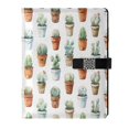 thumbnail image 1 of Leather Notebook with Pen Holder Writing Notepad Includes 100 Pages Lined Journal Cactus in Pots Pattern, 1 of 6