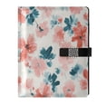 thumbnail image 1 of Leather Notebook with Pen Holder Writing Notepad Includes 100 Pages Lined Journal Coral and Teal Floral Pattern, 1 of 6