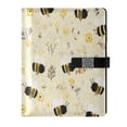 thumbnail image 1 of Leather Notebook with Pen Holder Writing Notepad Includes 100 Pages Lined Journal Cute Bees and Honeycomb Pattern, 1 of 6
