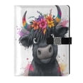 thumbnail image 1 of Leather Notebook with Pen Holder Writing Notepad Includes 100 Pages Lined Journal Cute Black Cow, 1 of 6