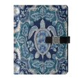 thumbnail image 1 of Leather Notebook with Pen Holder Writing Notepad Includes 100 Pages Lined Journal Dark Teal Turtle Pattern, 1 of 6
