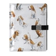 thumbnail image 1 of Leather Notebook with Pen Holder Writing Notepad Includes 100 Pages Lined Journal Dogs in Various Poses, 1 of 6