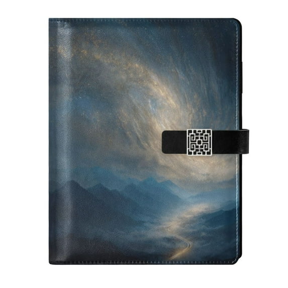Leather Notebook with Pen Holder Writing Notepad Includes 100 Pages Lined Journal Golden Nebula