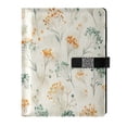thumbnail image 1 of Leather Notebook with Pen Holder Writing Notepad Includes 100 Pages Lined Journal Green and Orange Small Flowers, 1 of 6