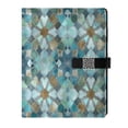 thumbnail image 1 of Leather Notebook with Pen Holder Writing Notepad Includes 100 Pages Lined Journal Intricate Blue Block Pattern, 1 of 6