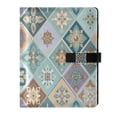 thumbnail image 1 of Leather Notebook with Pen Holder Writing Notepad Includes 100 Pages Lined Journal Intricate Blue Shape, 1 of 6