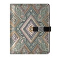 thumbnail image 1 of Leather Notebook with Pen Holder Writing Notepad Includes 100 Pages Lined Journal Intricate Brown Batik Pattern, 1 of 6