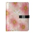 thumbnail image 1 of Leather Notebook with Pen Holder Writing Notepad Includes 100 Pages Lined Journal Light Pink Daisies, 1 of 6