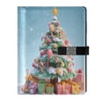 thumbnail image 1 of Leather Notebook with Pen Holder Writing Notepad Includes 100 Pages Lined Journal Lollipops Christmas Tree, 1 of 6