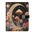 thumbnail image 1 of Leather Notebook with Pen Holder Writing Notepad Includes 100 Pages Lined Journal Mushroom and Crescent Moon, 1 of 6