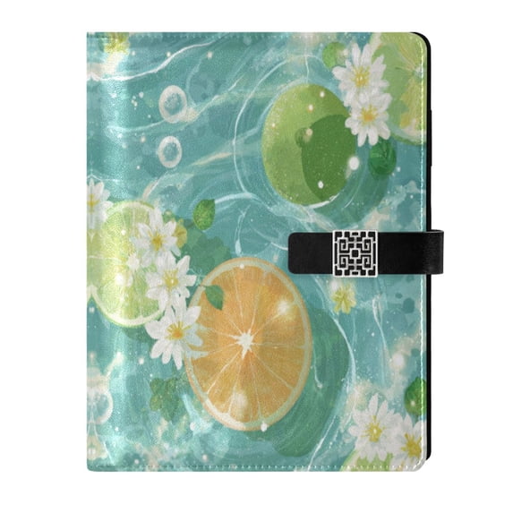 Leather Notebook with Pen Holder Writing Notepad Includes 100 Pages Lined Journal Oranges and Limes