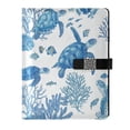thumbnail image 1 of Leather Notebook with Pen Holder Writing Notepad Includes 100 Pages Lined Journal Sea Turtles and Coral Reefs, 1 of 6