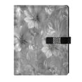 thumbnail image 1 of Leather Notebook with Pen Holder Writing Notepad Includes 100 Pages Lined Journal Silver Metal Flower Pattern, 1 of 6