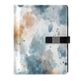 thumbnail image 1 of Leather Notebook with Pen Holder Writing Notepad Includes 100 Pages Lined Journal Watercolor Ink Splashes Pattern, 1 of 6