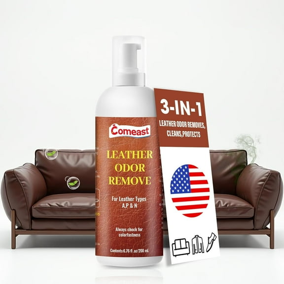 Leather Odor Remover, Cream, Cleaner and Conditioner - Protect, Restore Leather Couches, Furniture, Car Interiors, Jackets, Shoes, Other Items - Unscented, 6.76 fl oz