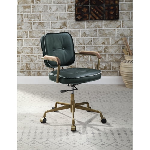 Leather Office Chair Mid Century Modern Desk Chair Green Office Desk
