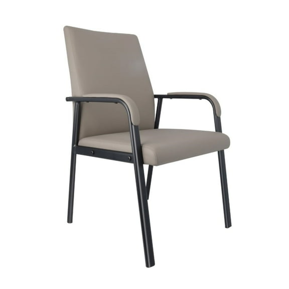 PU Leather Office Chairs Computer Desk Chair with Mid Back Padded Armrests No Wheels