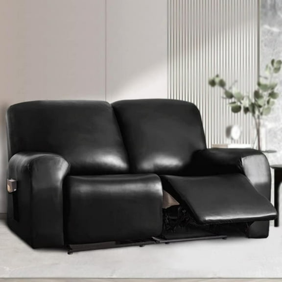 Leather PU Recliner Sofa Cover Sets Reclining Couch Split Stretch Slipcover Inclined Sofa Covers1/2/3 Seater Sectional