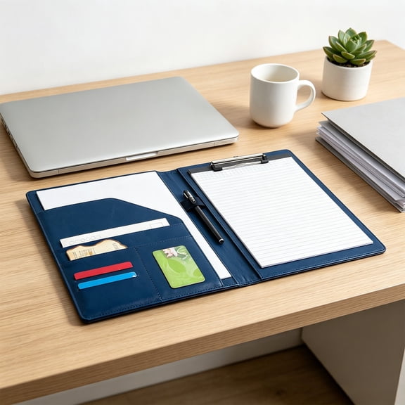 Leather Padfolio, A4 Business collection Folder pro Document Organizer with Notepad and Pen support for Office Interview Meeting meeting