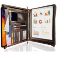 thumbnail image 1 of Leather Padfolio Business Portfolio Zipper Document Folder Professional Organizer for Men & Women by Rustic Town, Dark Brown, 1 of 9