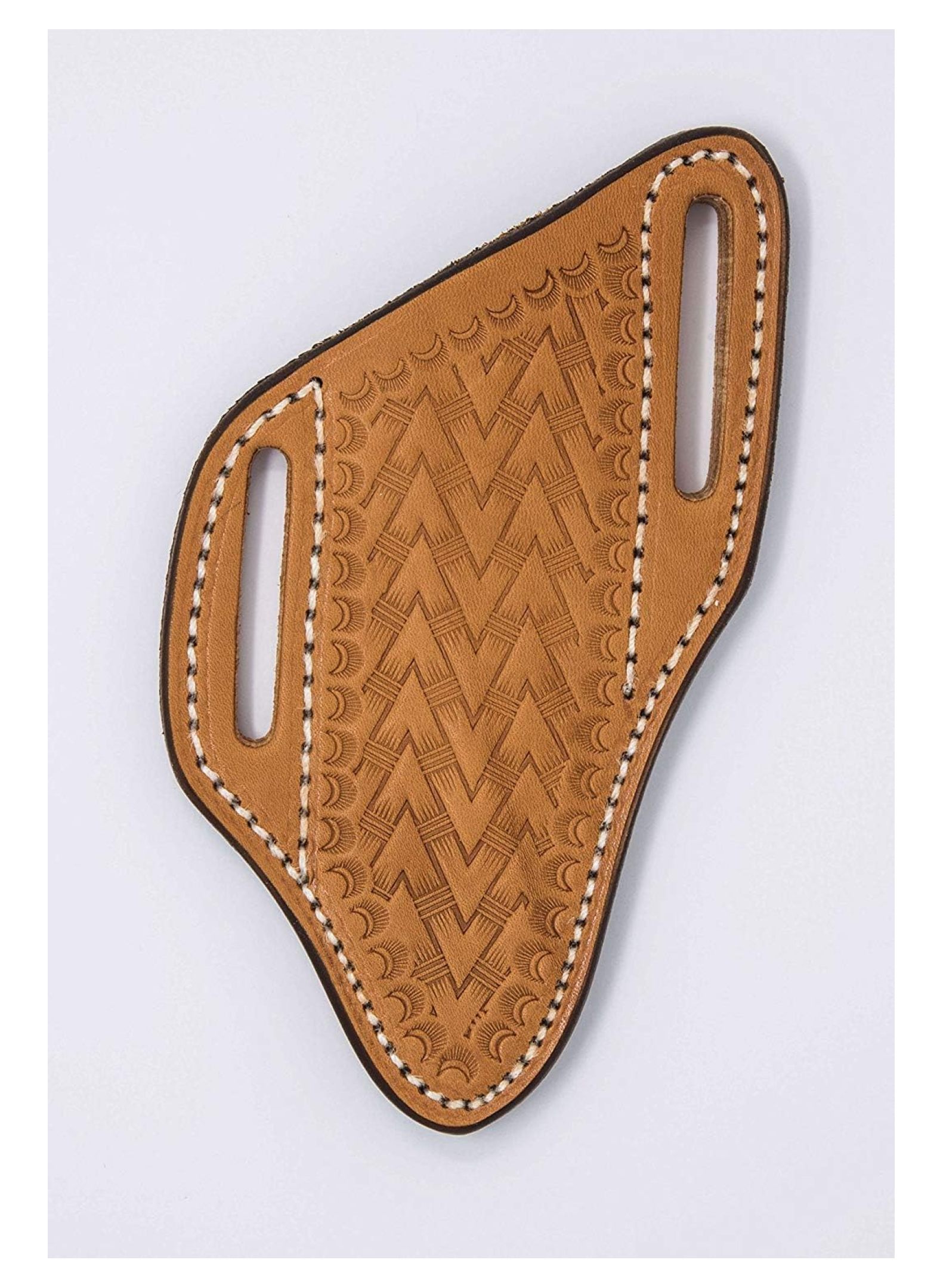 Leather Pancake Crossdraw Knife Sheath, Fixed Blade, Medium