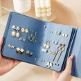 thumbnail image 1 of Leather Pattern Jewelry Display for Women, Portable Jewelry Page Holder, Luxury Organizer, Stud Earrings, 1 of 6