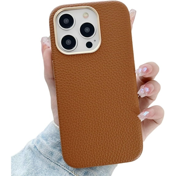 Leather Pattern Magnetic Case for iPhone, Compatible with MagSafe Wireless Charging (Coffee,iPhone 14 Pro Max)