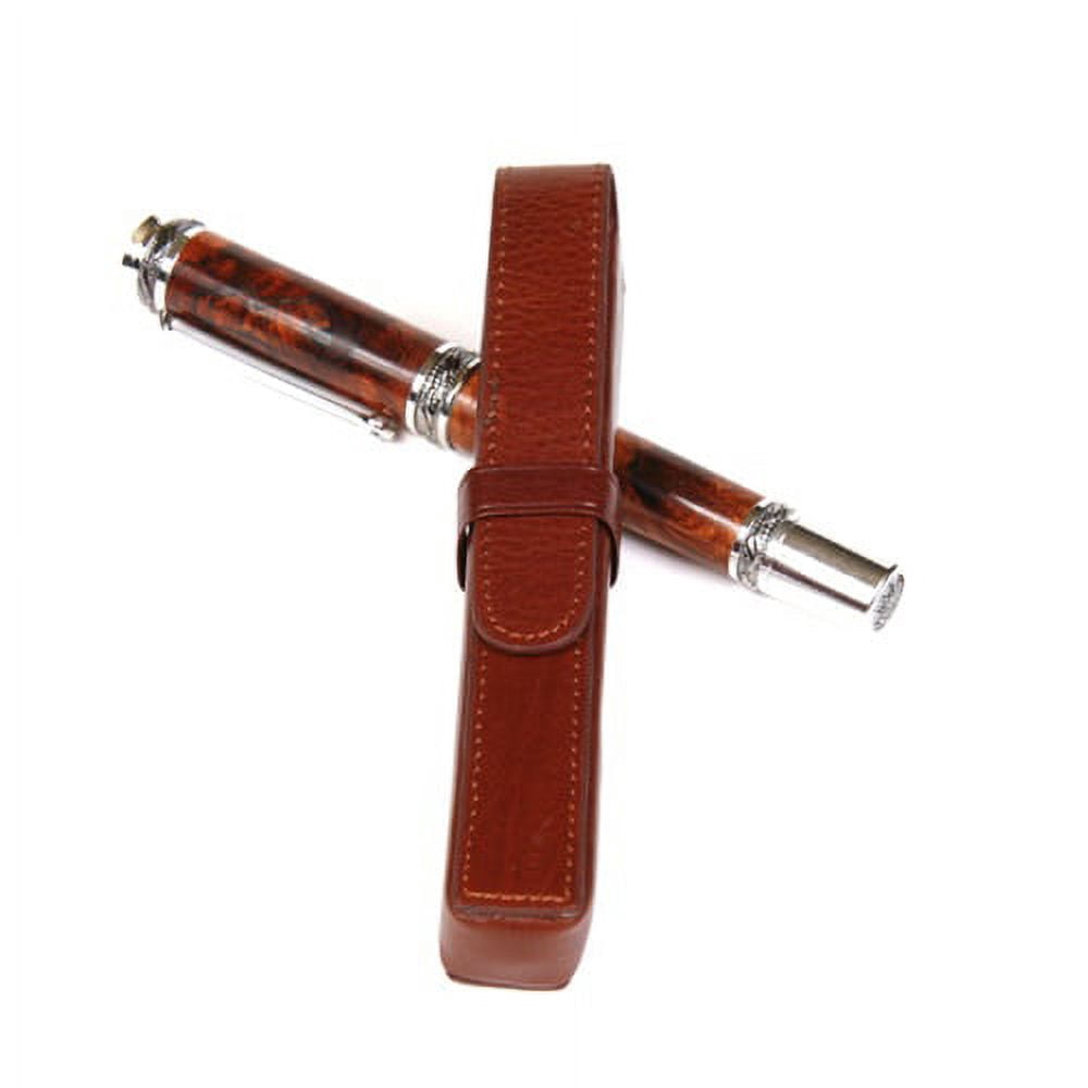 Leather Pen Box - Brown Single